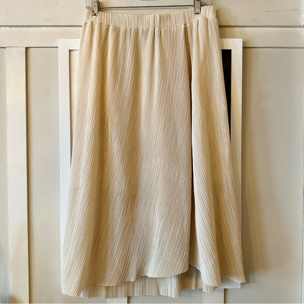 & Other Stories Cream Elastic Waist Midi Skirt size 12